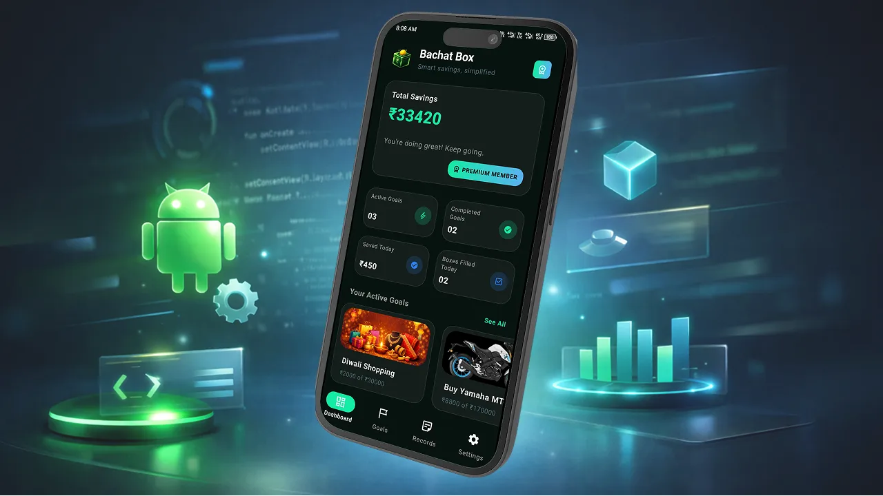 Custom Android app development interface designed for performance and scalability