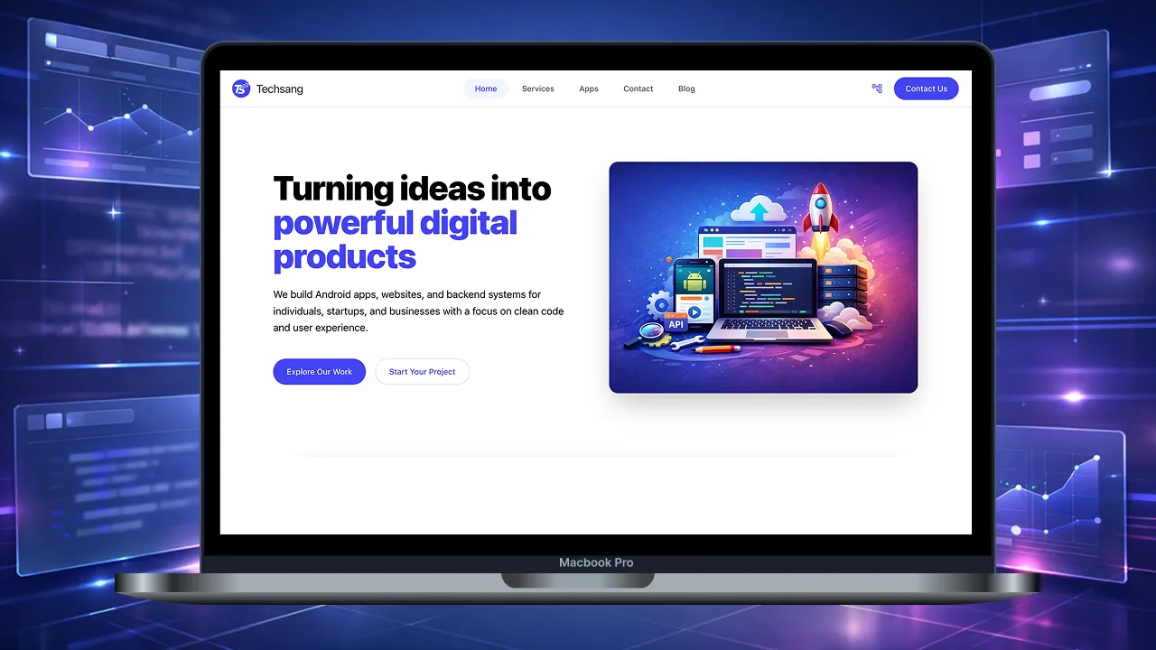 Professional web development website interface designed for business growth